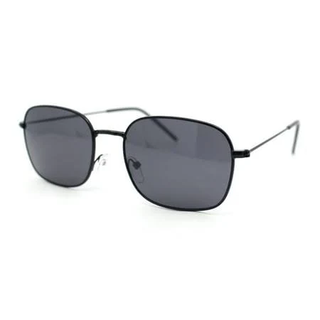 Dad Fashion Retro Classic Rounded Rectangle Metal Rim Sunglasses