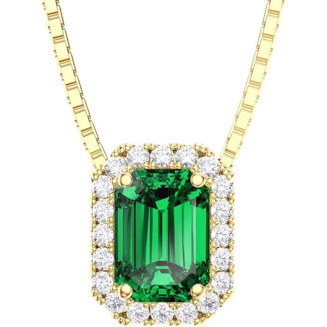 1ct Emerald Princess Pendant in 18K Gold Vermeil