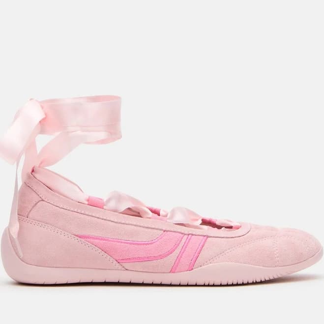 Steve Madden Women's Promise Lace-Up Suede Ballet Sneakers