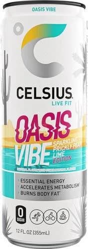 Celsius Live Fit Energy Drink Oasis Vibe Sparkling Prickly Pear Lime