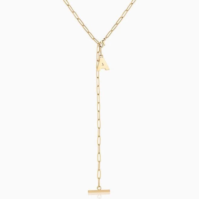 Be You Initial Lariat Necklace