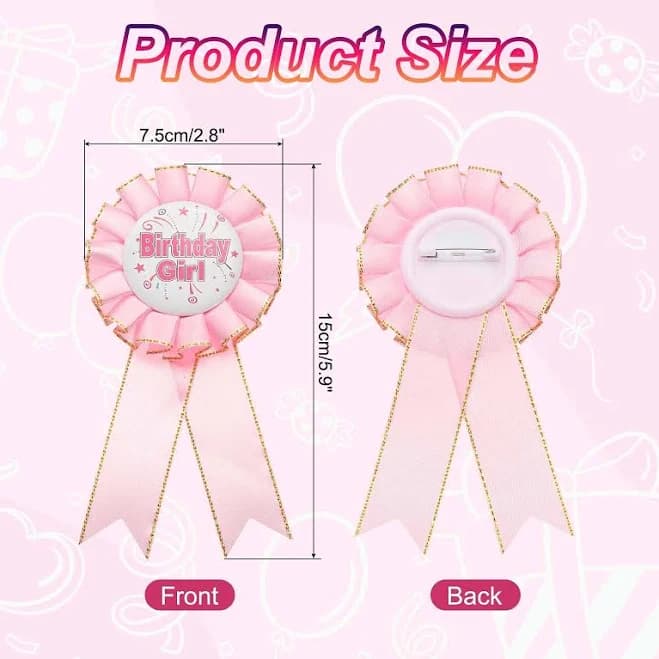 Birthday Ribbon Award Ribbon Pin