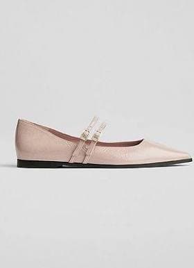 Lulu Patent-Leather Pointed Toe Flats