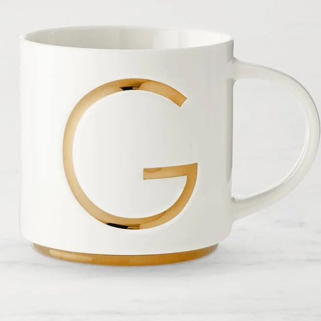 Gold Monogram Mug