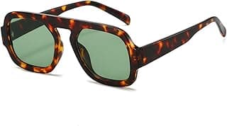 Retro 70s Square Aviator Sunglasses for Women Men Trendy Style Flat Frame Vintage Square Shades