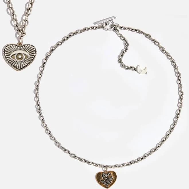 Trust All-Seeing Eye Heart Choker Necklace