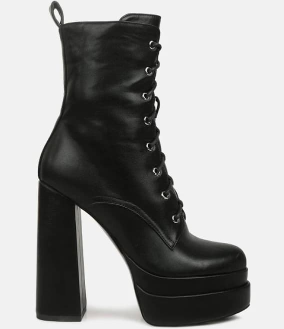 London Rag Women's Meows Faux Leather High Heel Platform Ankle Boots