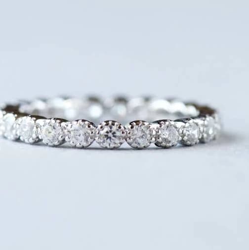 925 Sterling Silver Cubic Zirconia Eternity Band
