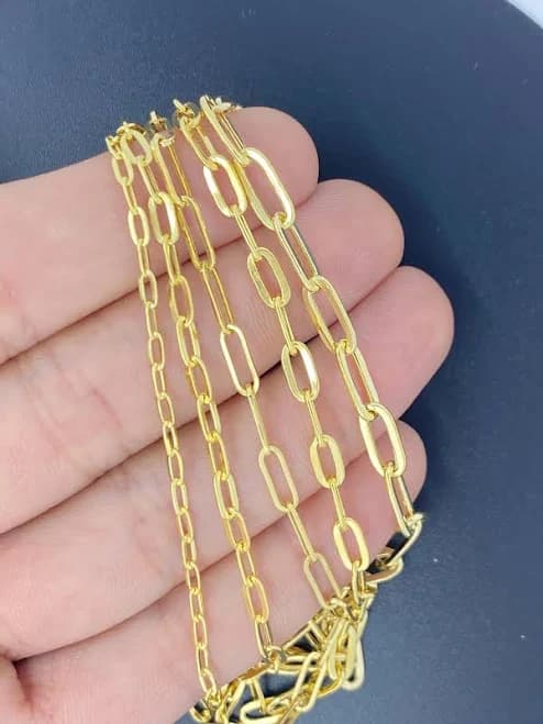 10K Gold Paperclip Chain Necklace