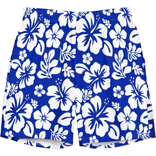 Extremely Stoked Men's Hawaiian Flowers Swimsuit