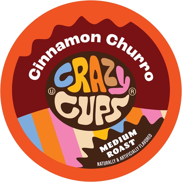 Crazy Cups Flavored Cinnamon Churro Single Serve Coffee for Keurig K-Cups Machines