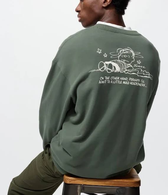 PEANUTS Sweatshirt | Olive | XS | UNIQLO US