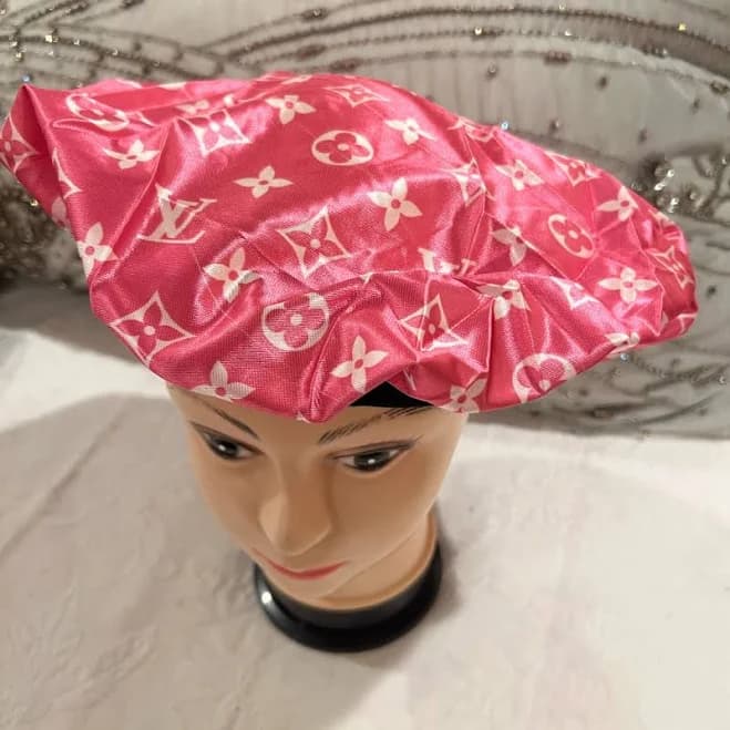 Lv Pink Wide Edge Satin Hair Bonnet | Color: Pink/White | Size: Os | Giftsforless's Closet