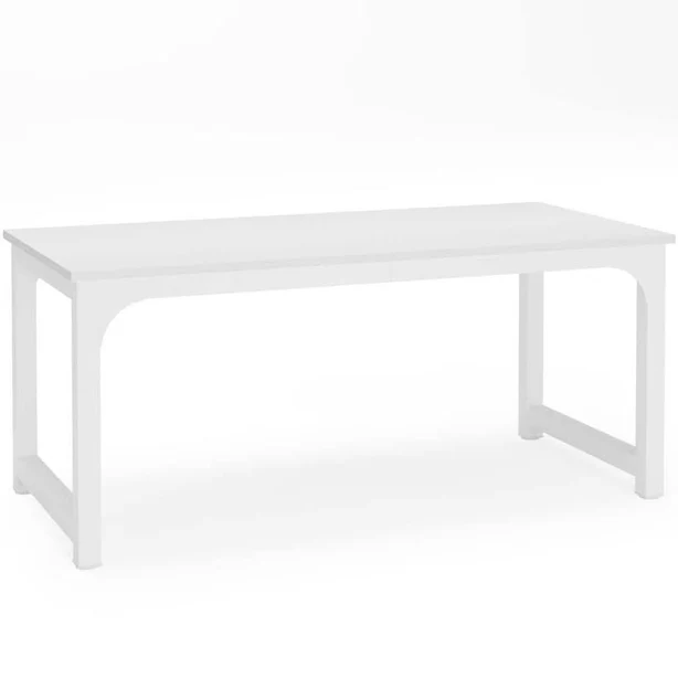 63 in. Rectangular White Engineered Wood Simple Computer Desk