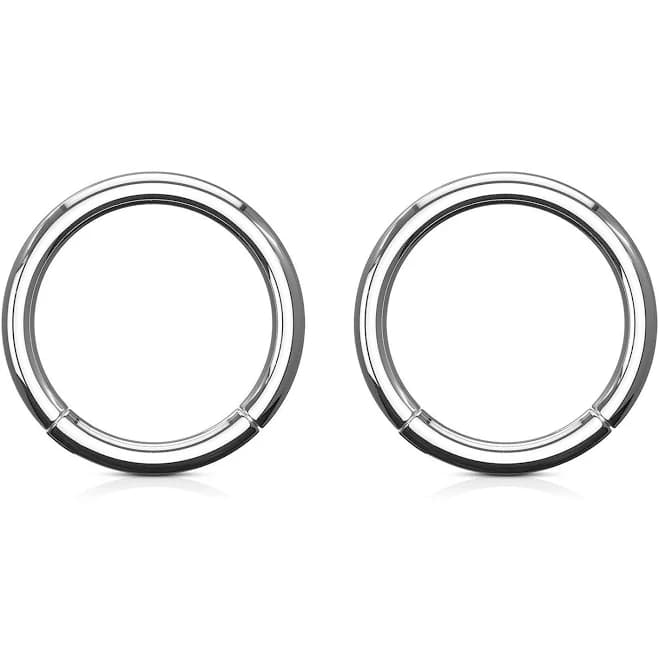Simple Nose Hoop Ring Clicker Piercing Jewelry 18G 20G Stainless Steel