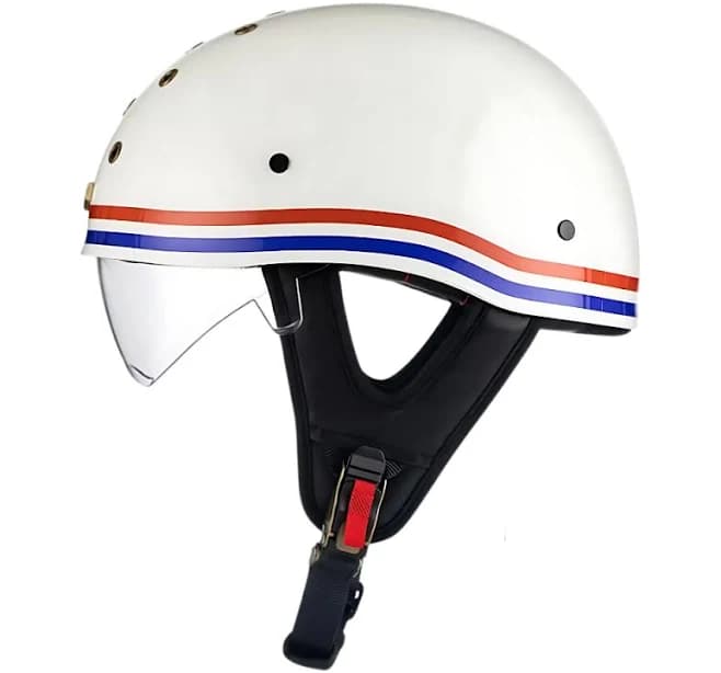 SleekShell Vintage Half Helmet with Visor