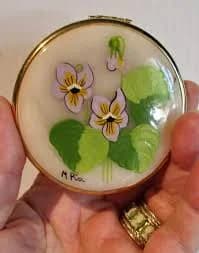 Superb round gold plated metal M PIA powder compact with mirror /superb round powder compact with mirror M PIA in gold plated metal