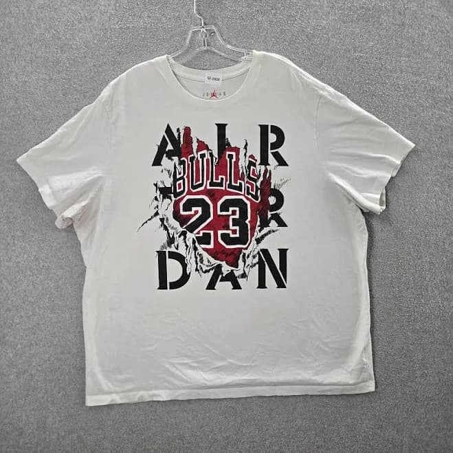 Chicago Bulls Men Shirt 3xl White Air Jordan 23 Graphic Short Sleeve
