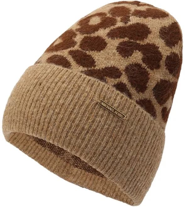 MICHAEL Michael Kors Women's Leopard Print Wooly Beanie