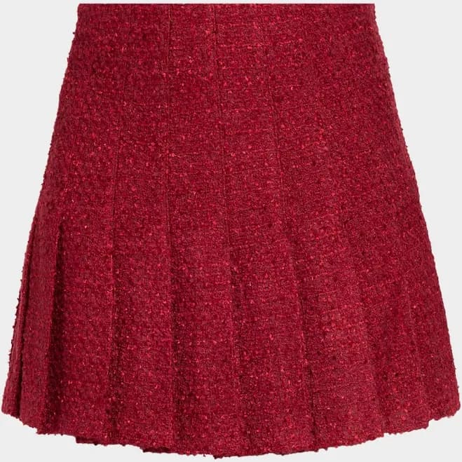 Alice + Olivia Women's Carter Pleated Wool-Blend Mini Skirt