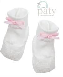Paty Knit Booties with Pink Bow