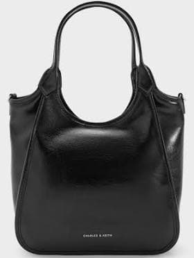 Charles & Keith Mini Sianna Crinkle-Effect Slouchy Tote Bag