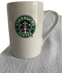 Starbucks original 2008 white with green mermaid logo. Size 10 oz.