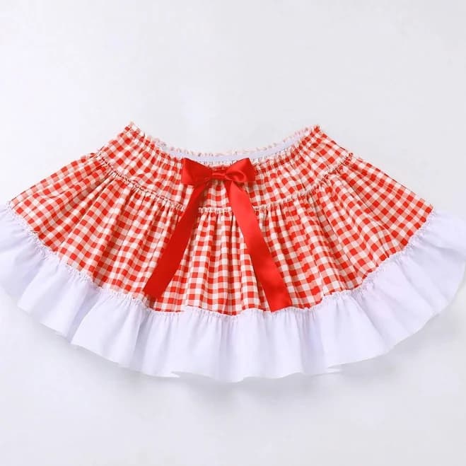 Y2k Gingham Plaid Ruffle Mini Skirt