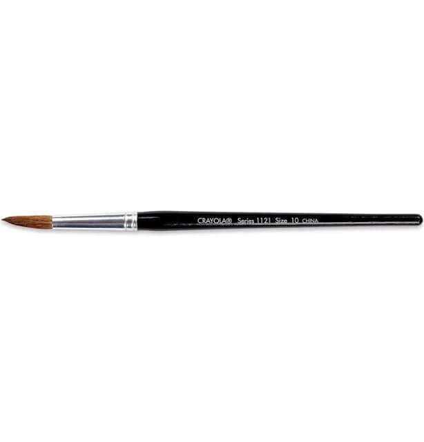 Crayola Round Natural Camel Hair Polished Wood Handle Watercolor Paint Brush