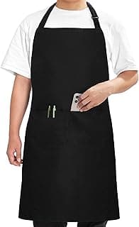 Adjustable Bib Apron with 2 Pockets Cooking Kitchen Aprons for Women Men Chef
