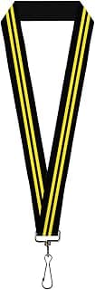 Buckle-Down Lanyard-1.0"-Stripe Black/Yellow