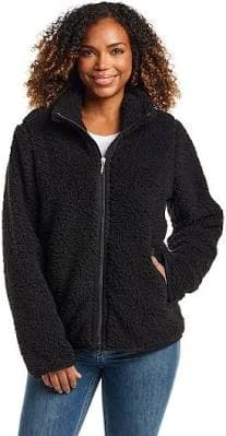 Weathercast Women's Zipper Front Bonded Sherpa Fleece Jacket