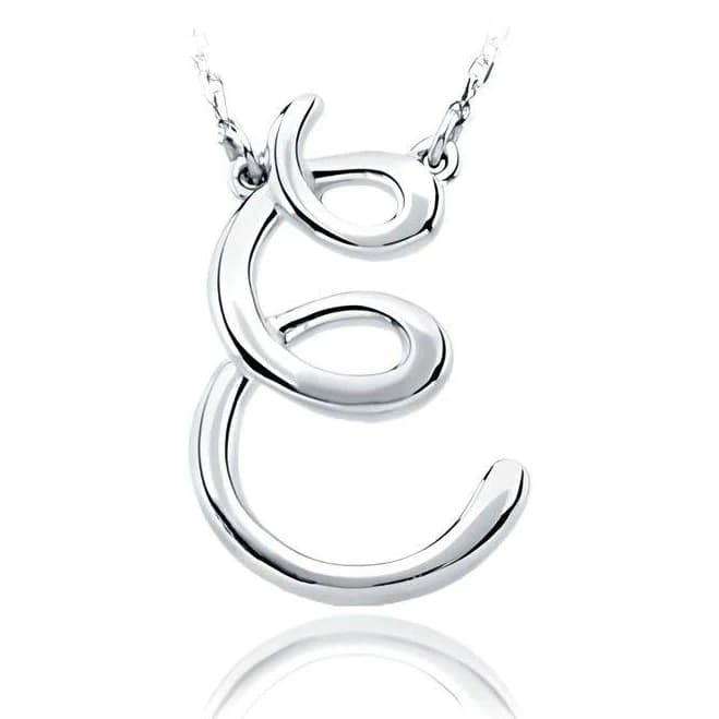 Silver Script Initial Necklace