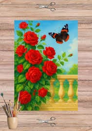 Red Roses Rice Paper for Decoupage: Butterfly Garden A4 Sheet - Etsy UK