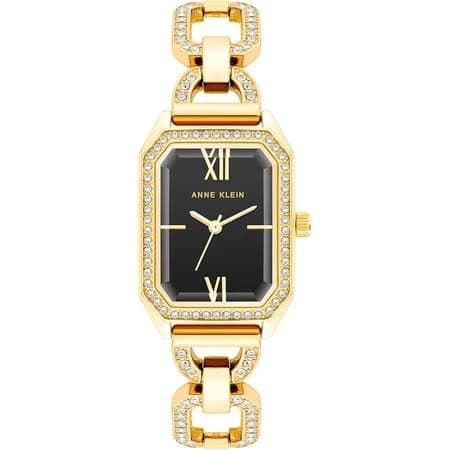 Anne Klein Women's Premium Crystal Bezel and Link Bracelet Watch