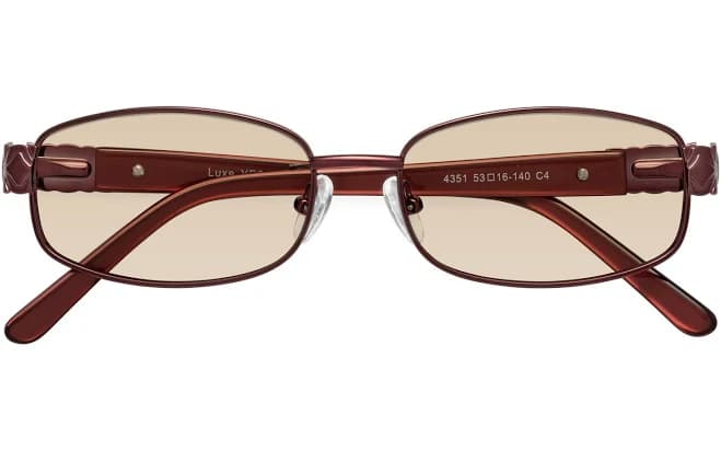 Gold Classic Metal Rectangle Tinted Sunglasses Sunwear Lenses