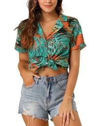 MODA NOVA Juniors Summer Beach Tropical Floral Button Down Hawaiian Shirts - Walmart Business Supplies