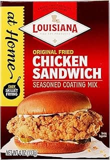 Louisiana Fish Fry At Home Original Fried Chicken Sandwich Seasoned Coating Mix 4 oz. (Pack of 1) - Make Your Fast Food Favorites At Home - Delicious and Crunchy Coating Filled with Cajun Flavor - Easy to Make Recipe for Skillet Frying