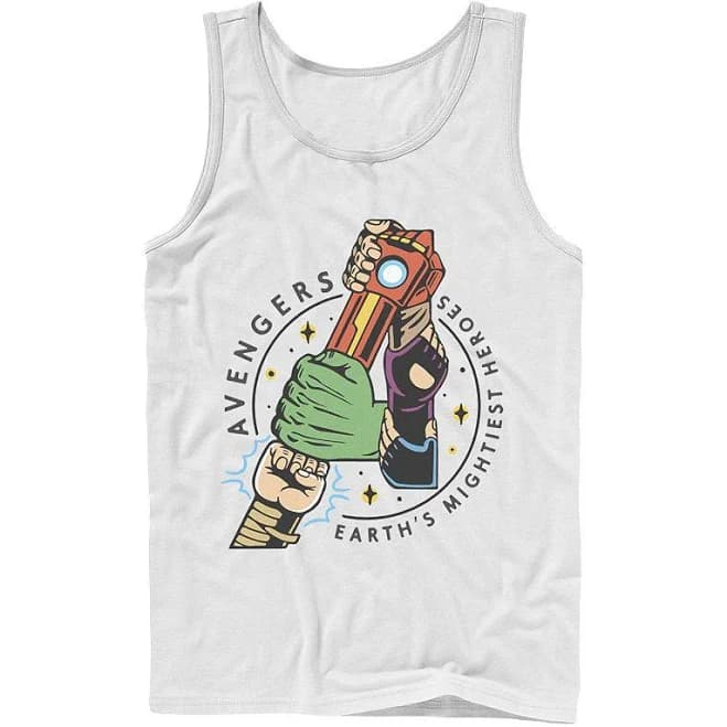Marvel Avengers Lock Arms Chest Logo Tank Top
