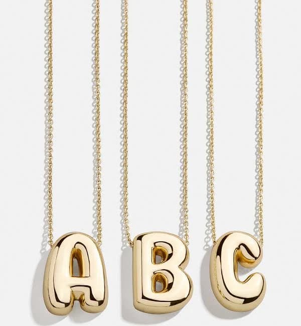 BaubleBar Kids' Gold Bubble Initial Necklace