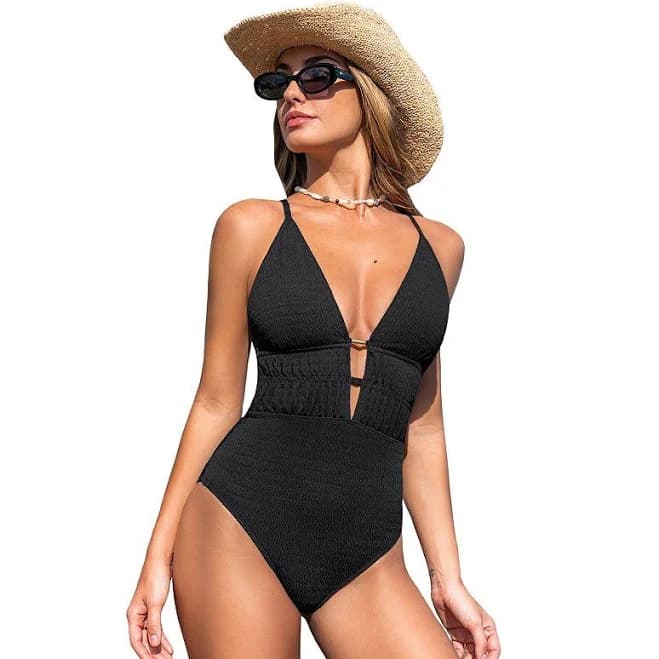 Cupshe Women's Deep Plunge Back-Tie One-Piece Swimsuit