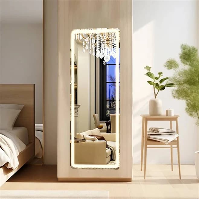 Full-Length Illuminated LED-Lit Floor-Standing Wall-Mounted Dressing Mirror