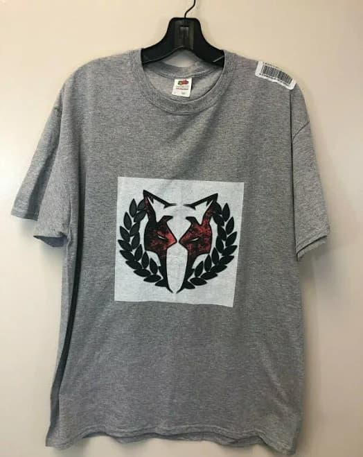 Fruit Of The Loom Gray Men's Large T-shirt Wolf Design Graphic Tee,