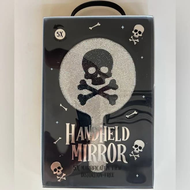 Skull Rhinestone Mirror | Color: Black/Silver | Size: Os | Jelenam4's Closet