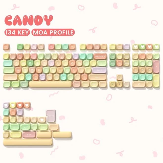 Womier Candy MOA Profile Dye-Sublimation PBT Keycap Set Candy