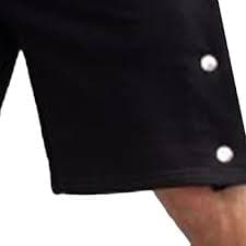 Amazon.com: DGHM-JLMY Men Drawstring Button Side Solid Shorts Cotton Breasted Sports Casual Shorts Elastic Waist Gym Workout Jogger Short (Black,Medium) : Clothing, Shoes & Jewelry