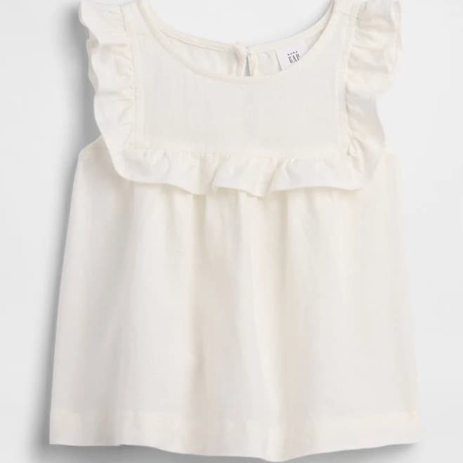 Gap Factory Babygap Linen-Blend Ruffle Top