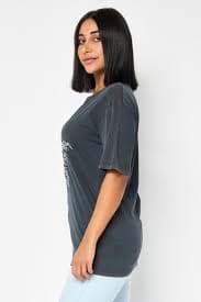 Buy Don't Call Me Jennyfer Women Crew Neck Embellished Short Sleeve T-Shirt, Washed Black Online | Brands For Less
