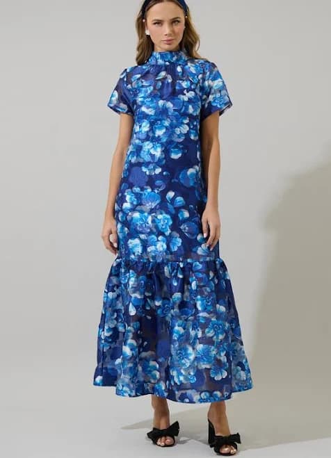 Sugarlips Abay Floral Organza Maxi Dress
