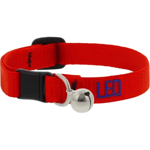 LupinePet Basic Solid Breakaway Buckle Safety Nylon Cat Collar